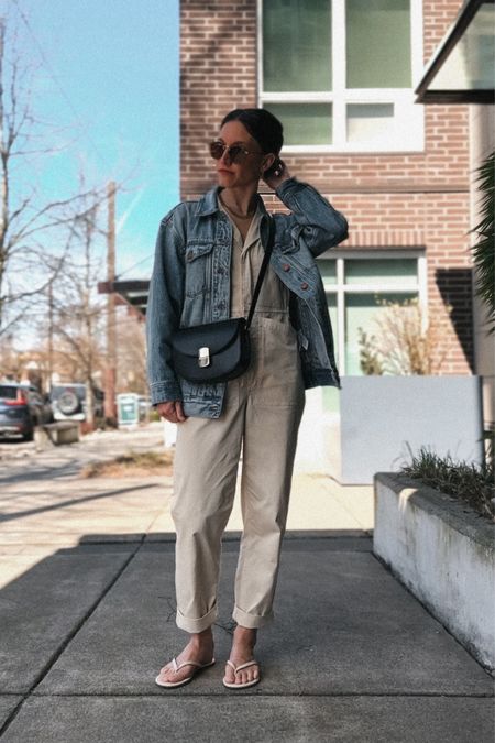 Daily Look 4.1

Alex Mill jumpsuit, I sized down to the XXS, exact one is currently waitlisted, similar options linked. Old Madewell denim jacket, similar linked. Tkees sandals, true to size, 7. Sèzane bag. Quince sunglasses. Parker necklace from Sela Designs, code ASHLEYROHR10 for 10% off. Clea hoops from Sheena Marshall Jewelry, code ASHROHR10 for 10% off  

#LTKSeasonal #LTKover40