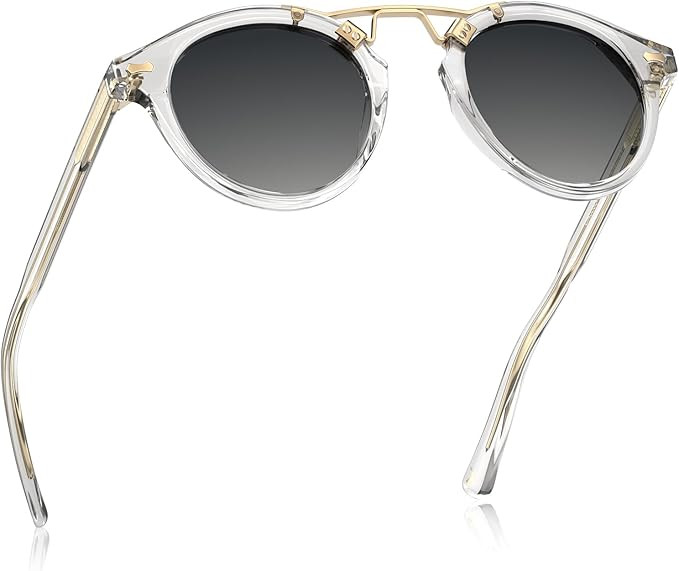 CARFIA Small Retro Double Bridge Women's Sunglasses Polarized Acetate Round | UV400 polarized, No... | Amazon (US)