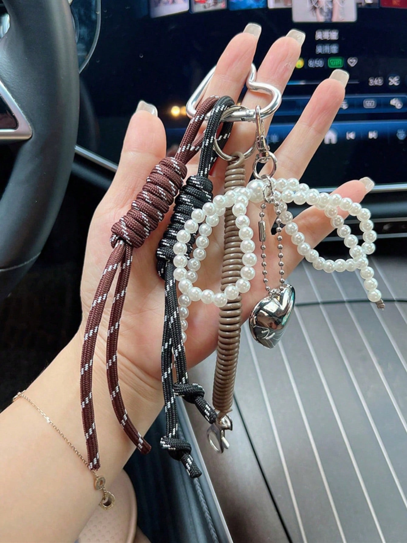 TrendsYogodlns Kawaii 1pc Fashion Style Sweet Cool Faux Pearl Rope Knot Five-Pointed Star Pendant... | SHEIN