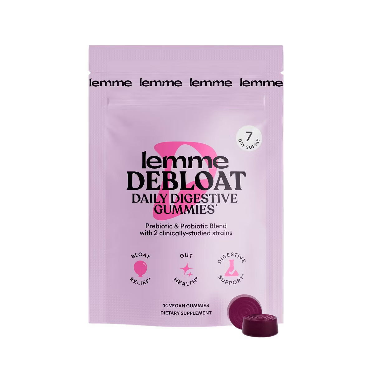 Lemme Debloat Daily Digestive Probiotic Vegan Gummies - 14ct | Target