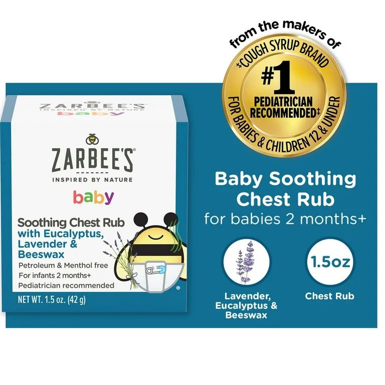 Zarbee's Baby Soothing Chest Rub, Eucalyptus, Lavender & Beeswax, 1.5 oz | Walmart (US)