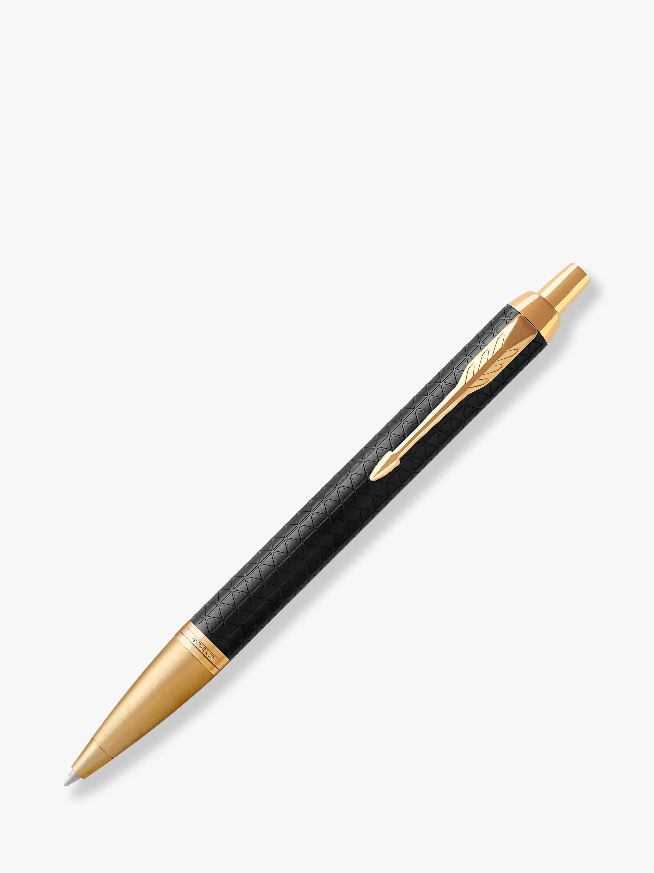 PARKER IM Premium Chiselled Ballpoint Pen, Black/Gold | John Lewis (UK)