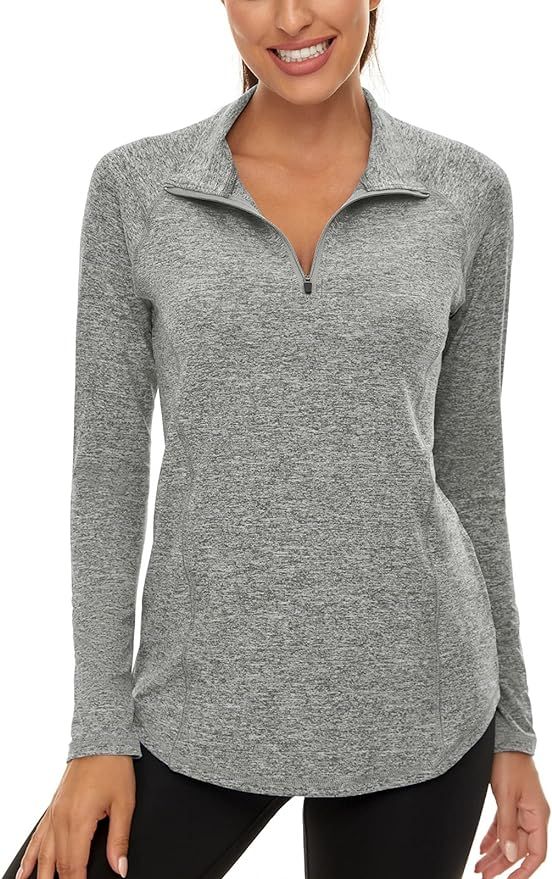 LURANEE Womens UPF 50+ Long Sleeve 1/4 Zip Pullover Athletic Hiking Running Workout Tops | Amazon (US)