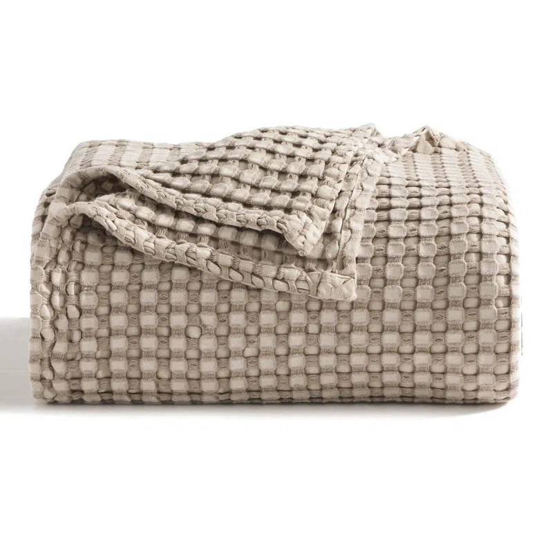 Elegant Cotton & Rayon Waffle Blanket | Wayfair North America