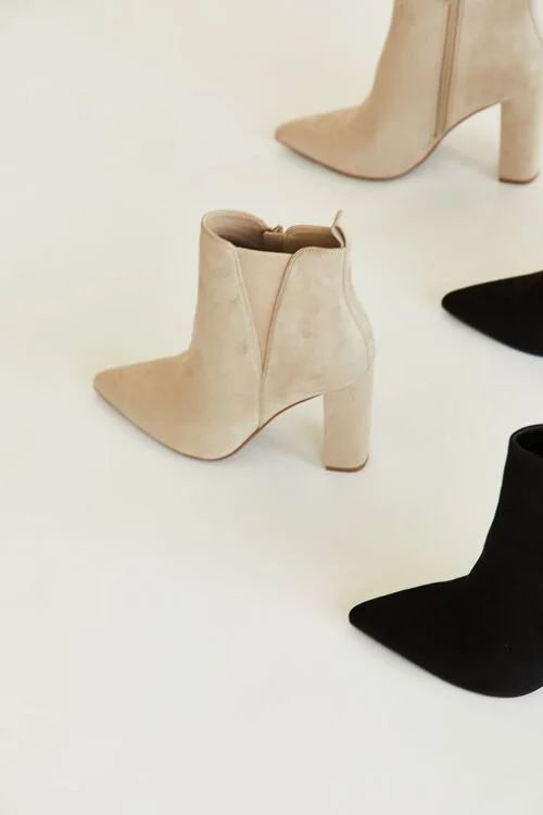 Faux Suede Pointed Toe Booties | Forever 21 (US)