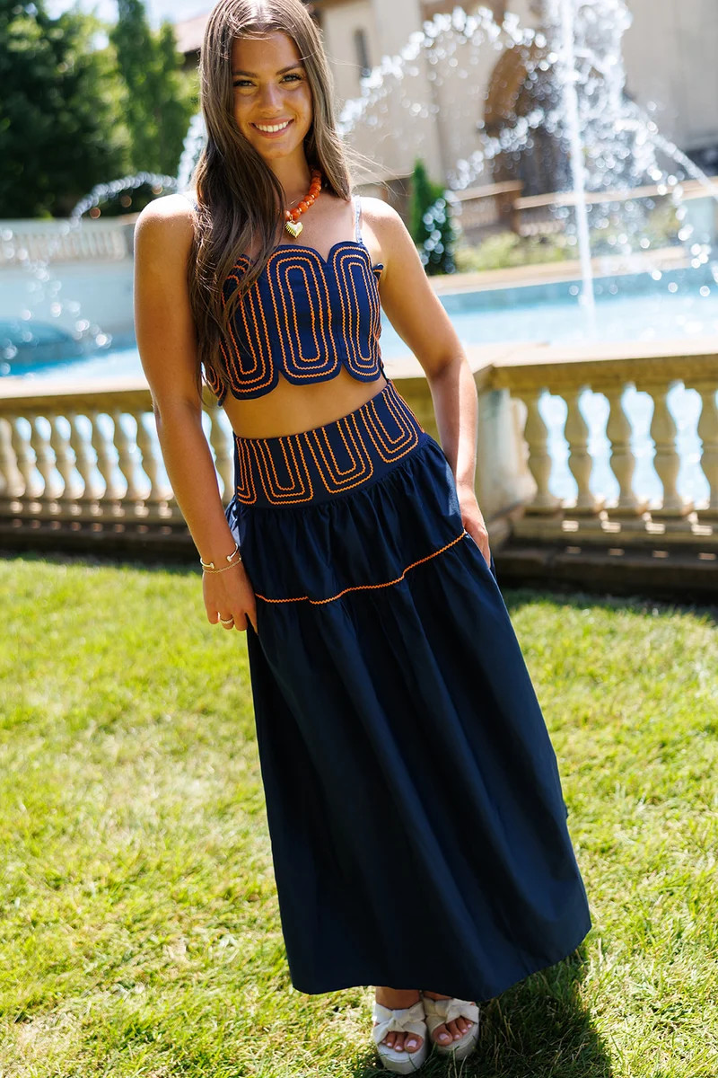 Remley Set - Navy / Orange | Ave and Liv Boutique