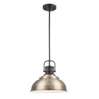 Home Decorators CollectionShelston 13-in. 1-Light Antique Gold Farmhouse Hanging Kitchen Pendant ... | The Home Depot