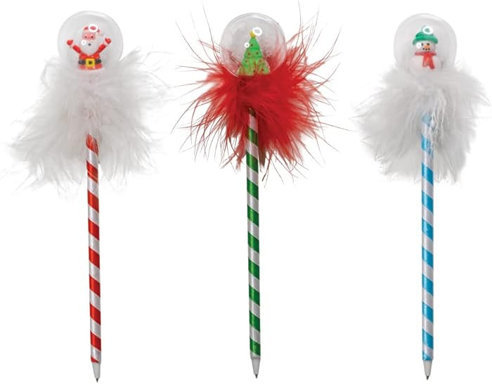 Geddes Winter Snow Globe Pen (Pack of 12) Festive Fidget for Kids Cute Ribbon-Wrapped Black Pen f... | Amazon (US)