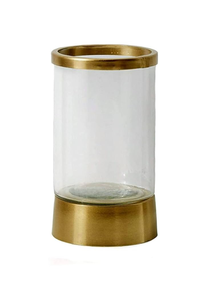 Serene Spaces Living Large 12" Gold Rimmed Glass Hurricane Candle Holder – Elegant Tabletop Dec... | Amazon (US)