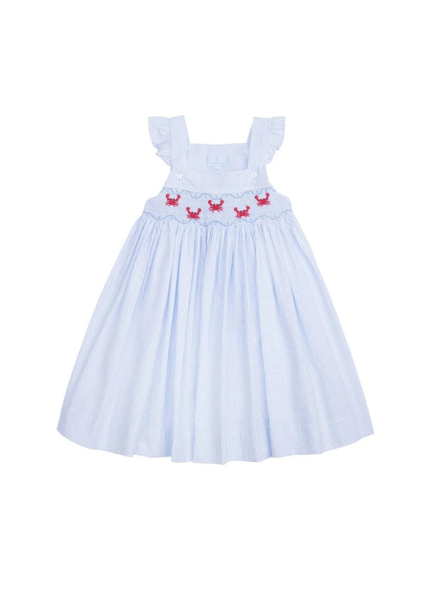 Smocked Lizzy D Dress - Crabs | Little English