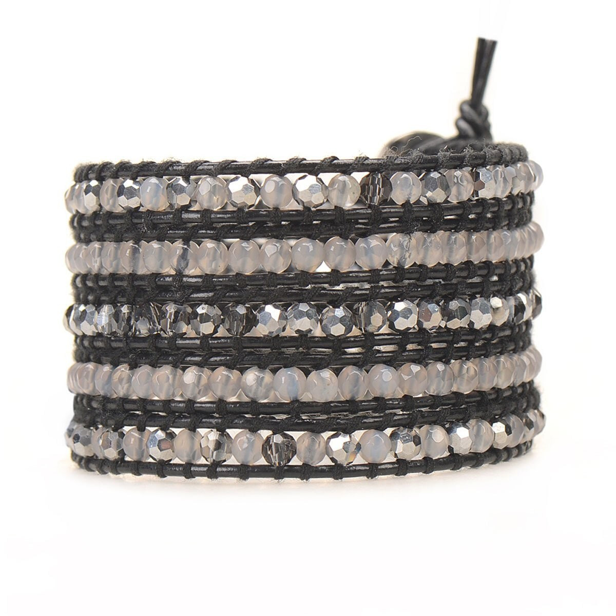 Grey Agate & Crystals on Black | Victoria Emerson
