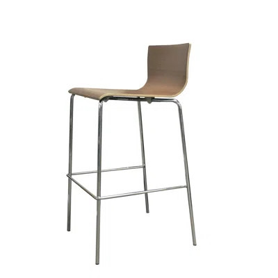 Contemporary Barstool With Bend Wood/Chrome | Wayfair North America
