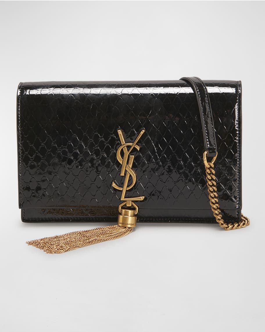 Kate YSL Python-Embossed Wallet on Chain | Neiman Marcus