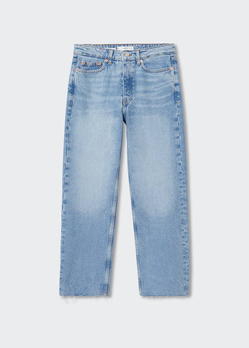 High-waist cropped straight jeans -  Women | Mango USA | MANGO (US)