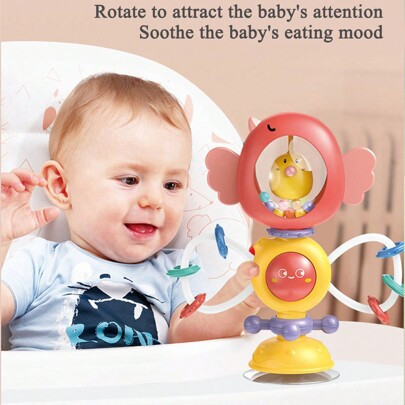 Baby High Chair Suction Cup Rattle Toys - Interactive Grip Exercise-Baby Teether Spinner Rattles, Dining Table, Stroller, Car Seat Infant Early Learni | SHEIN