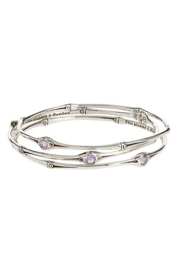 John Hardy Sterling Silver Bamboo-Textured Bangle Bracelet - Set of 3 at Nordstrom Rack, Size Medium | Nordstrom Rack