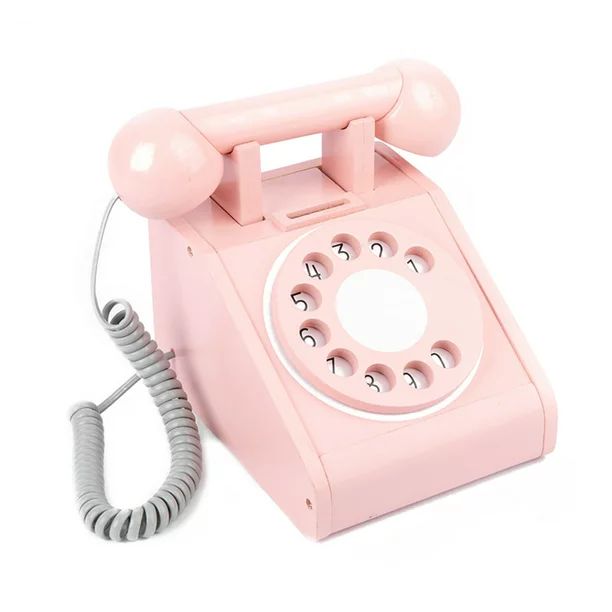 Wooden Telephone Toy 3 Color Choose Pink Yellow Black for Toddler Kids Boys Girls | Walmart (US)