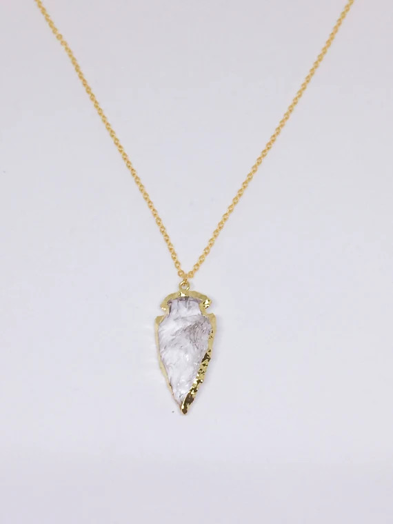 Quartz Arrowhead Necklace | Etsy (US)