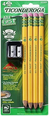 TICONDEROGA My First Pencils, Wood-Cased #2 HB Soft, Pre-Sharpened with Eraser, Includes Bonus Sh... | Amazon (US)