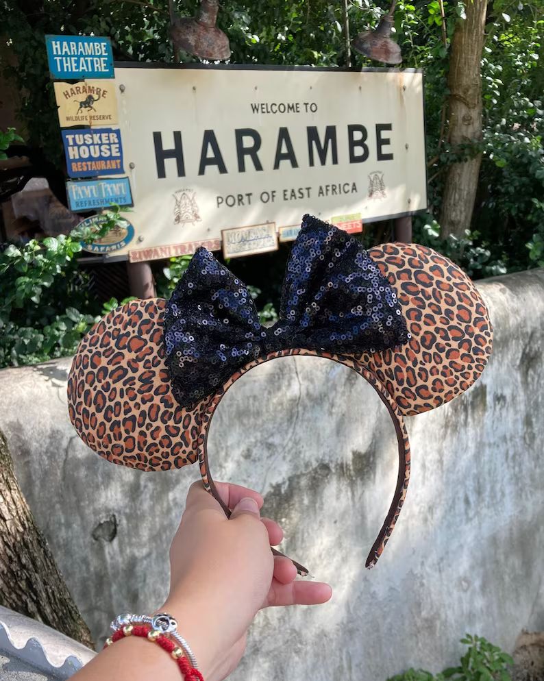 Animal Print Minnie Ears Mouse Ears Mickey Ears Safari | Etsy | Etsy (US)