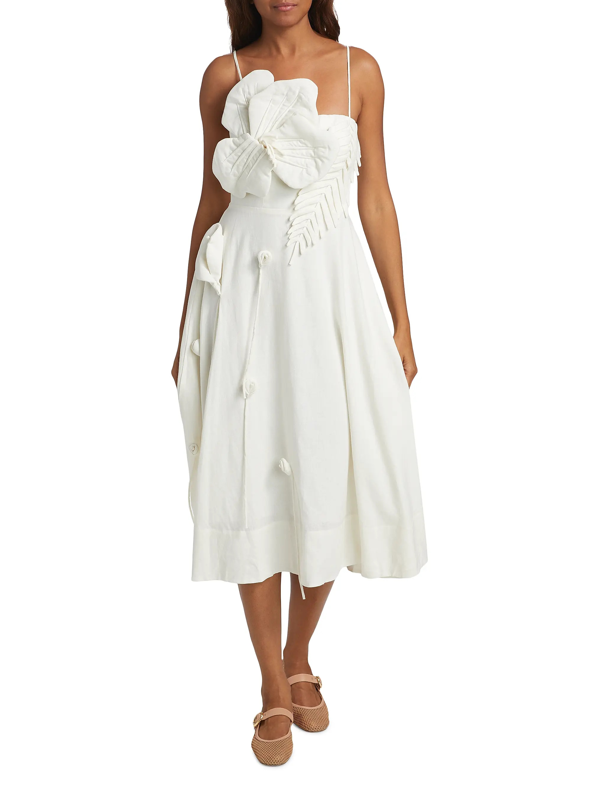 Garden Appliqué Sleeveless Midi-Dress | Saks Fifth Avenue