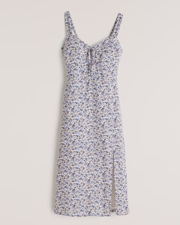 Cinch-Front Midi Dress | Abercrombie & Fitch (US)
