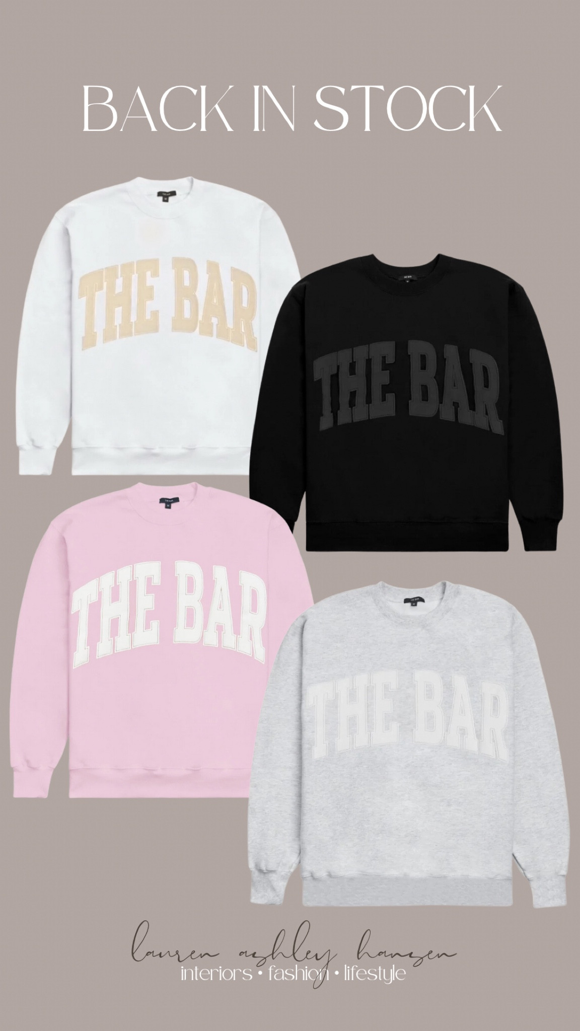 Back in stock! Everyone’s favorite sweatshirts 🤍 the bar sweatshirts 

#LTKstyletip #LTKsalealert #LTKfit