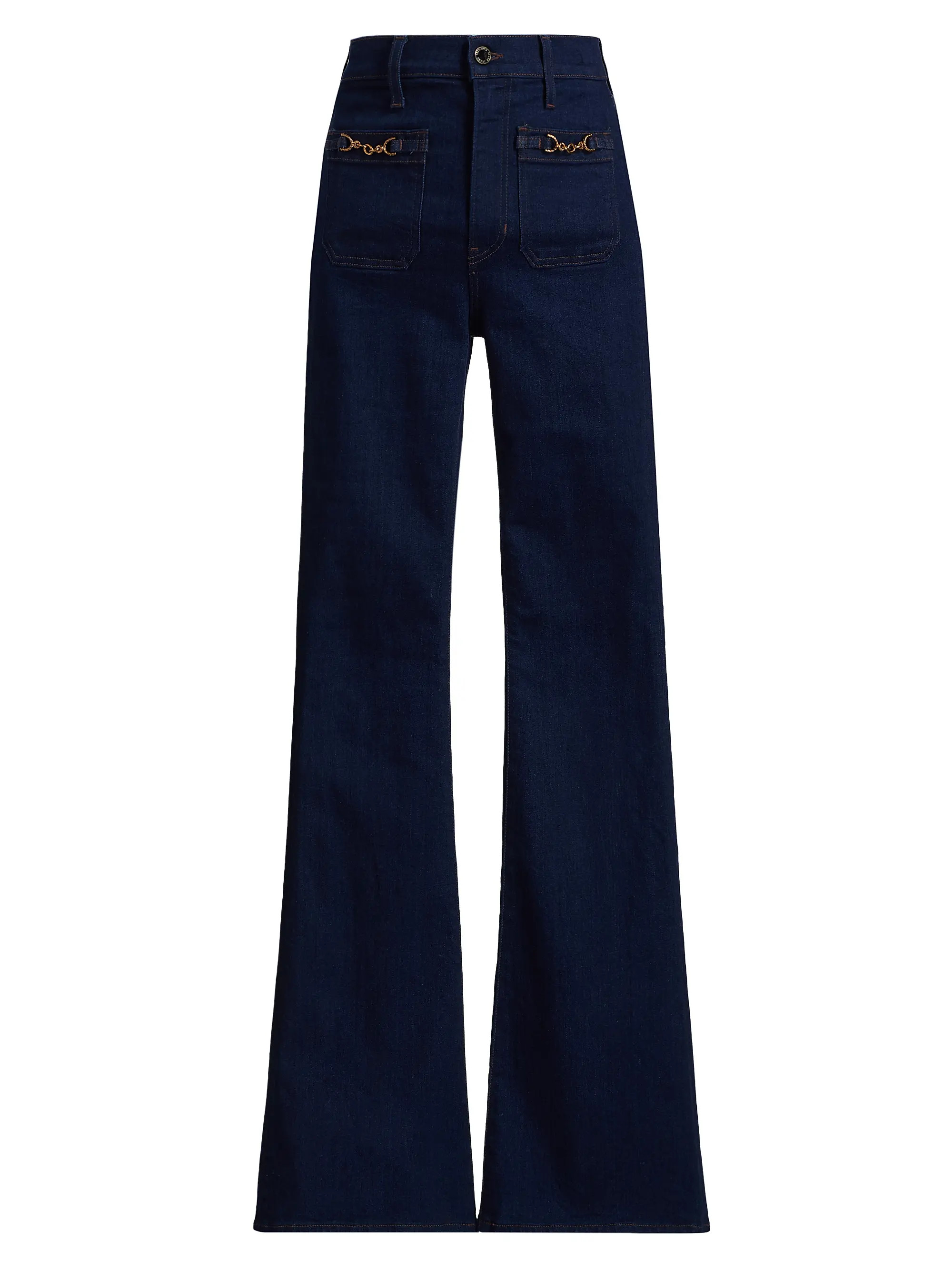 Beverly Chain-Detail High-Rise Flare Jeans | Saks Fifth Avenue