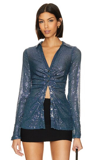 Sequin Shirtee in Varsity Navy | Revolve Clothing (Global)