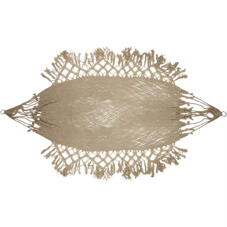 Northlight 31" x 78" Cotton Hammock with Lattice Pattern Tassels - Brown | Target