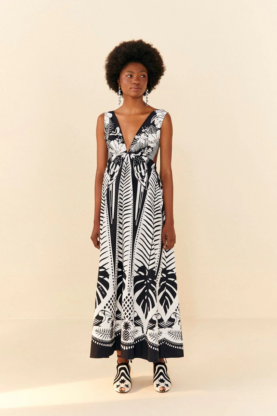 Black Macaw Elegance Maxi Dress | FarmRio