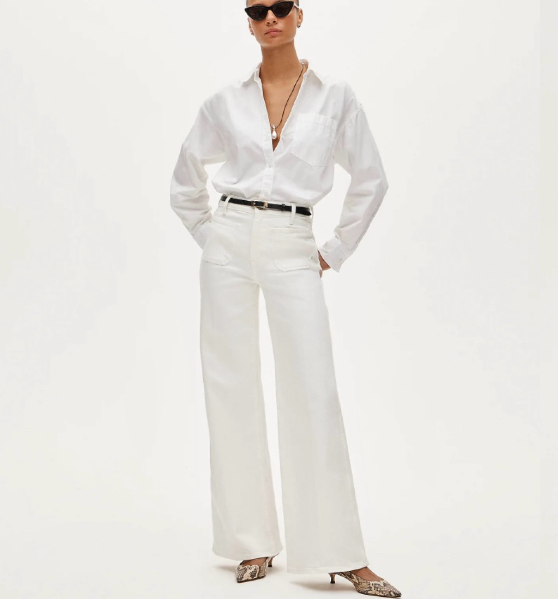 OOTD White Perfection 
It’s white denim time 
Love the front pockets on this pair 
and they come in lengths 
On major sale! 

#LTKSaleAlert #LTKootd #LTKSeasonal