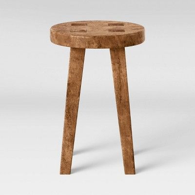 Woodland Short Carved Wood Table Brown - Threshold&#8482; | Target