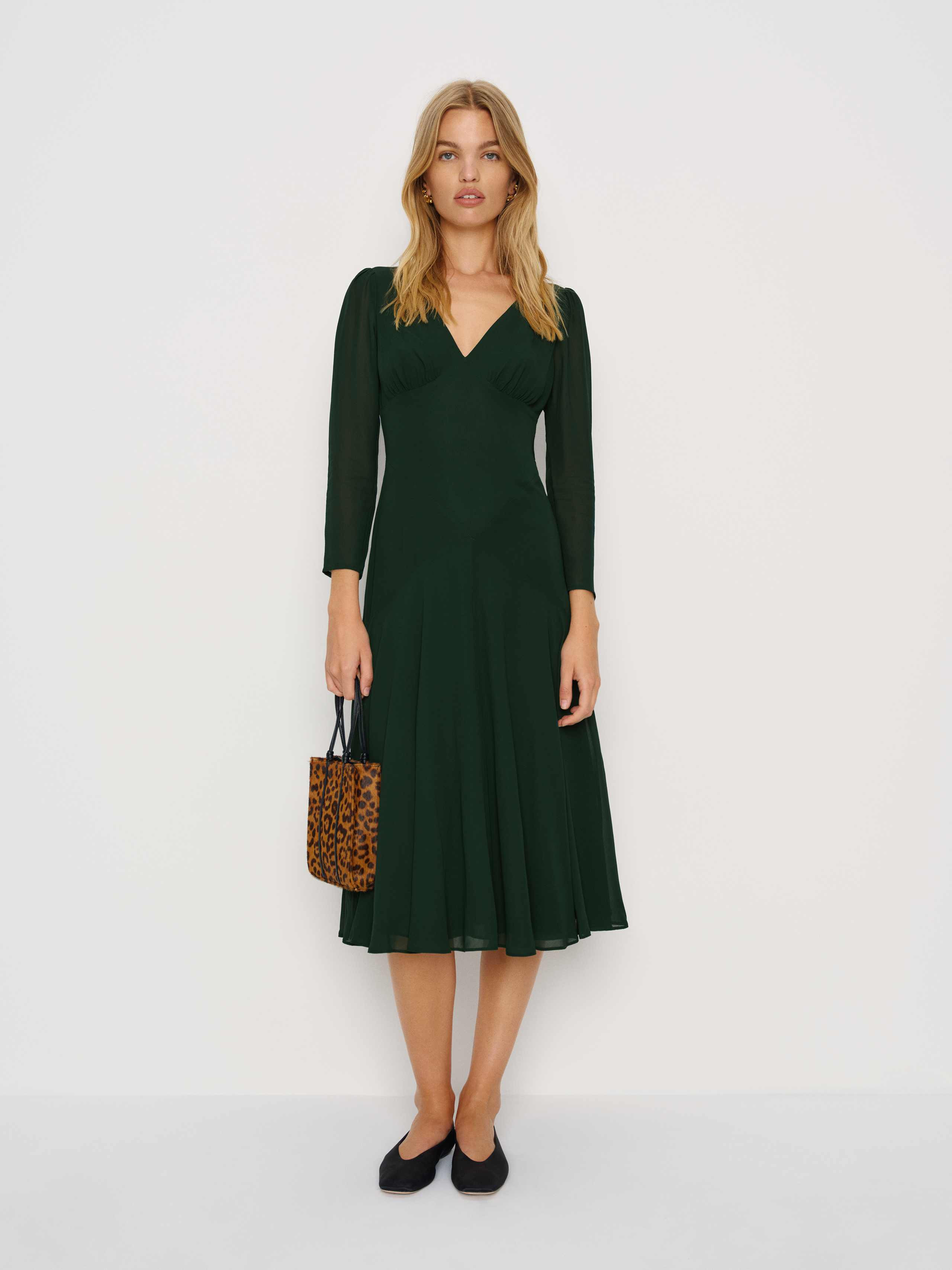 Reformation Maureen Dress Green 4 | Reformation (Global)