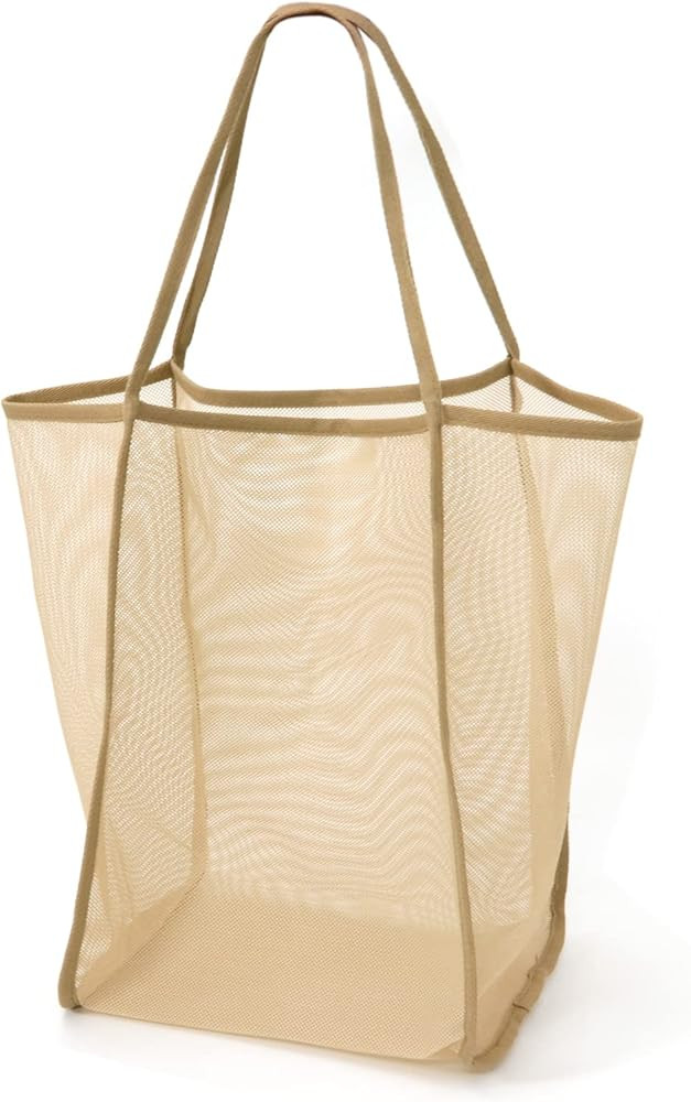 Mesh Beach Tote Bag for Sand Toys Kids Women Foldable Lightweight Durable Outdoor Shopping Travel... | Amazon (US)