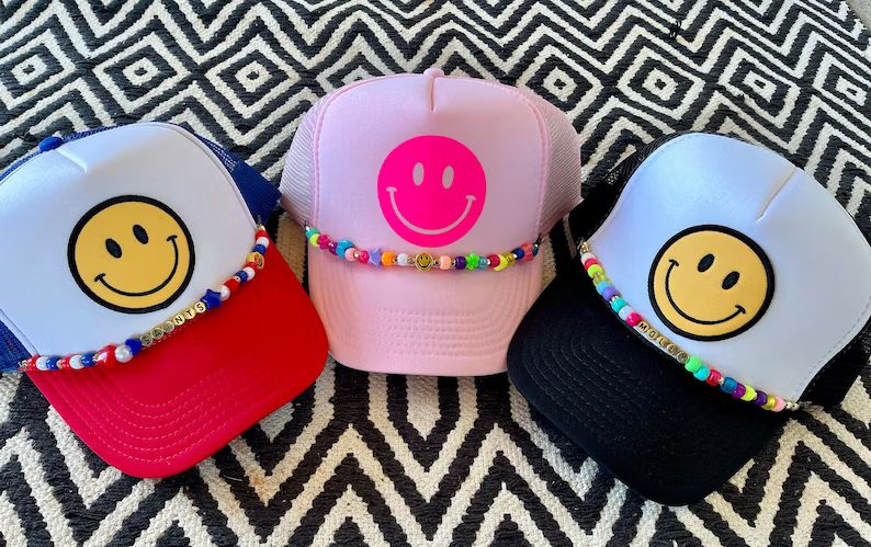 HappyCharm, Trucker hat charm, Trendy gift, personalized gift, personalized hat charm, hat charm,... | Etsy (US)