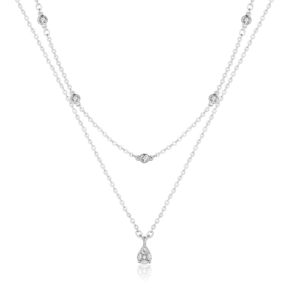 ACECHA Diamond Necklaces for Women-Dainty 18K Gold Silver Plated Choker CZ Layered Pendant with P... | Amazon (US)