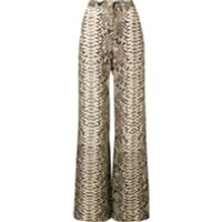 Elie Saab pantalon palazzo à imprimé peau de serpent - Tons Neutres | Farfetch FR