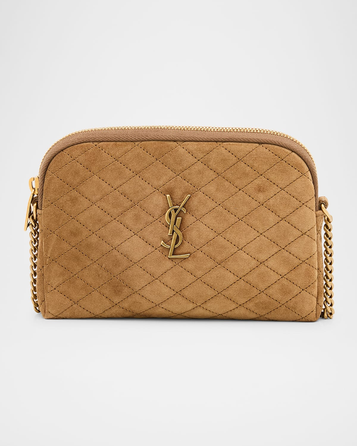 Gaby Mini YSL Crossbody Bag in Quilted Suede | Neiman Marcus