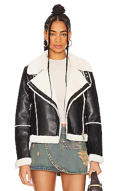 superdown Genna Zip Up Jacket in Black & White from Revolve.com | Revolve Clothing (Global)