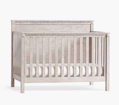 Rory 4-In-1 Convertible Crib & PBK Lullaby Mattress Set, Weathered White | Pottery Barn Kids