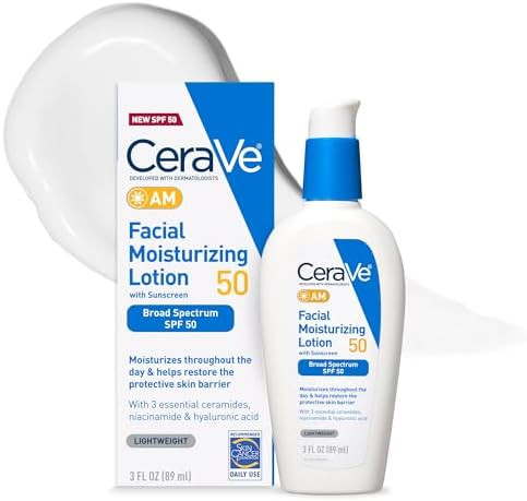 CeraVe AM Facial Moisturizing Lotion SPF 50, Face Moisturizer with SPF, Hyaluronic Acid, Niacinam... | Amazon (US)