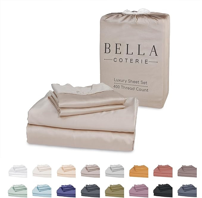 Bella Coterie Luxury King Bamboo Sheet Set | Organically Grown | Ultra Soft | Cooling for Hot Sle... | Amazon (US)