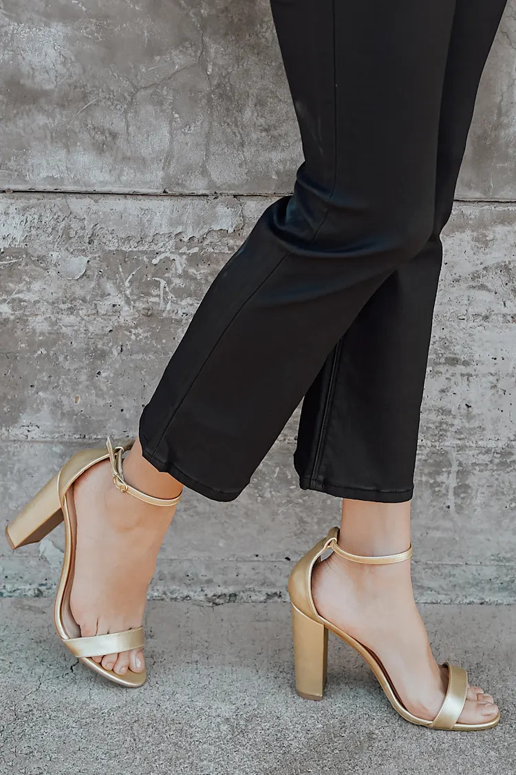Taylor Gold Ankle Strap Heels | Lulus (US)