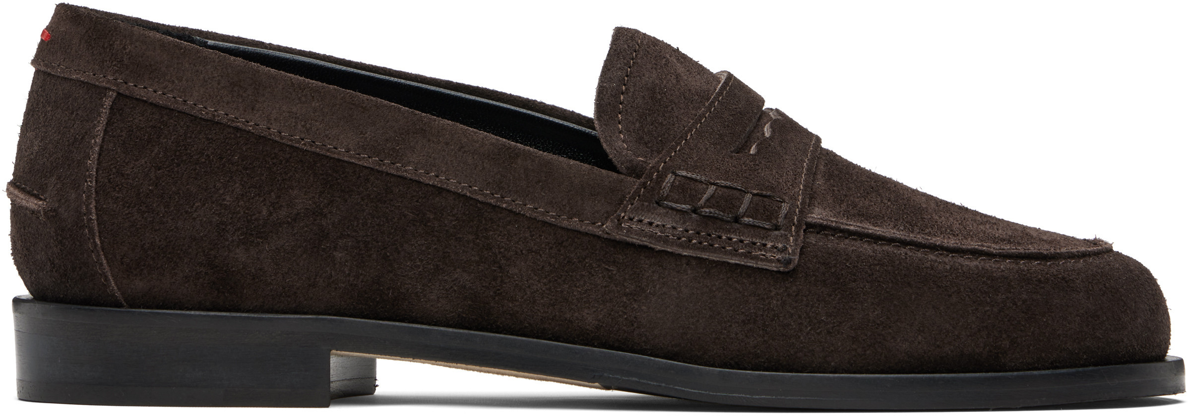 Aeyde Brown Oscar Suede Loafers | SSENSE