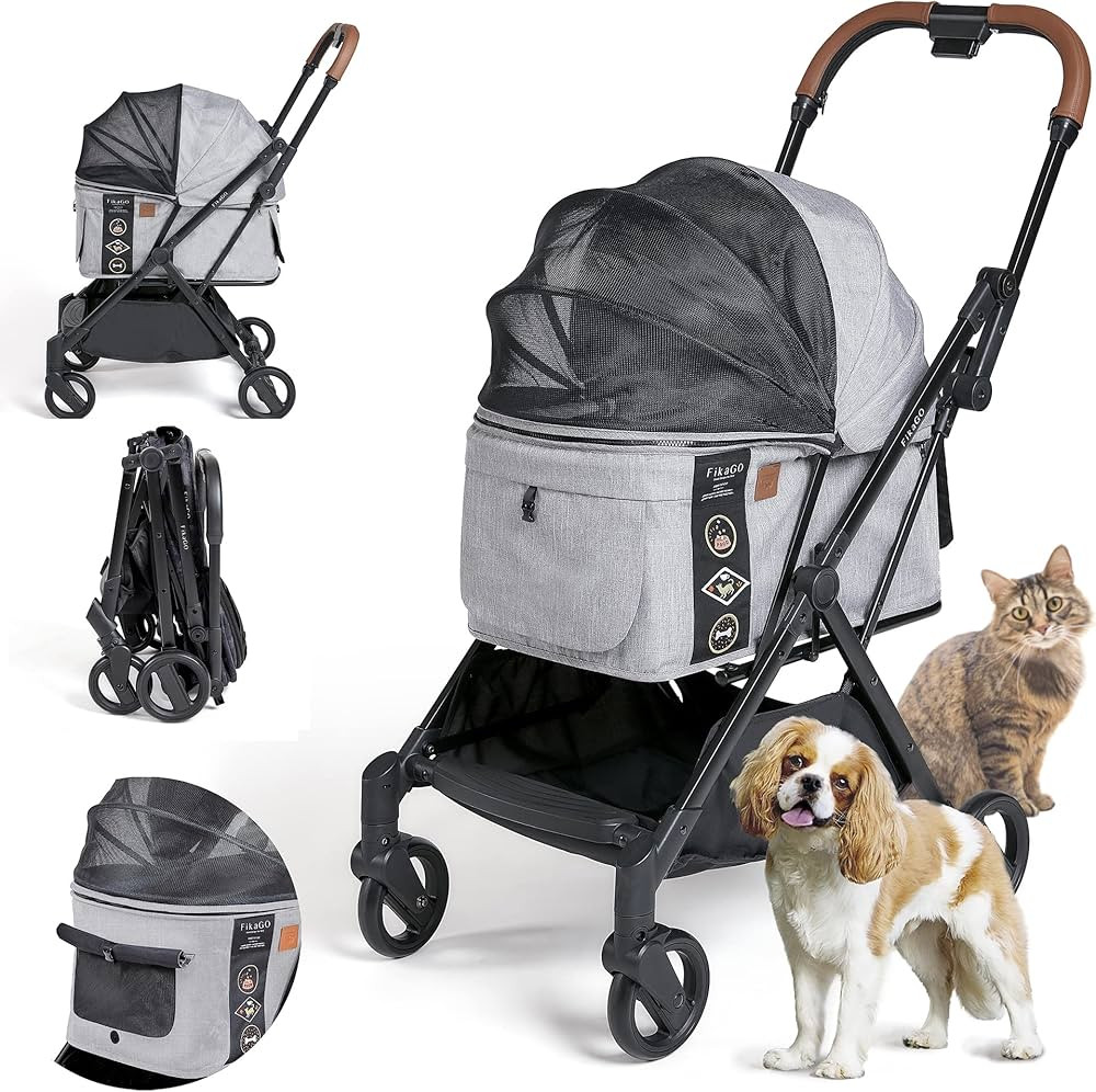 FikaGo Luxury Dog/Cat/Pet Stroller Lightweight Fast Folding- 44lbs Load Capacity, Dog Stroller Ca... | Amazon (US)
