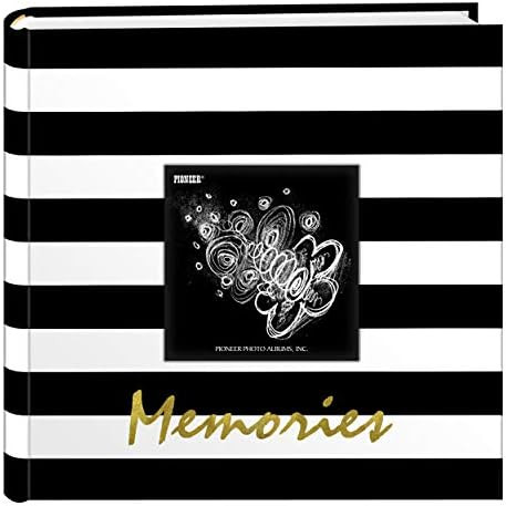 Pioneer Photo Albums Golden Memories Black and White Striped 200 pkt 4x6 Photo Album, Pocket, Gol... | Amazon (US)