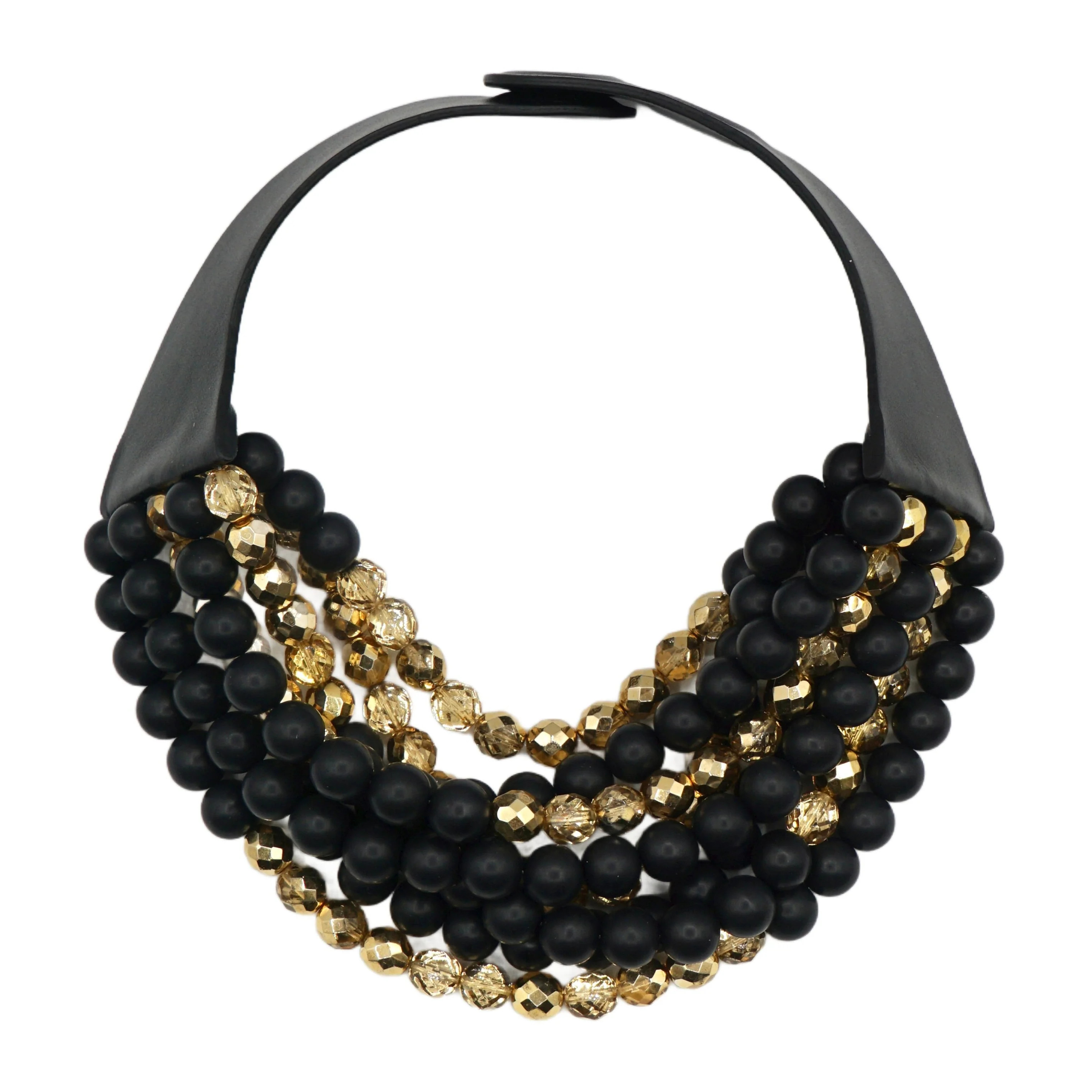 Sabrina Gold Matte Black Necklace | Fairchild Baldwin