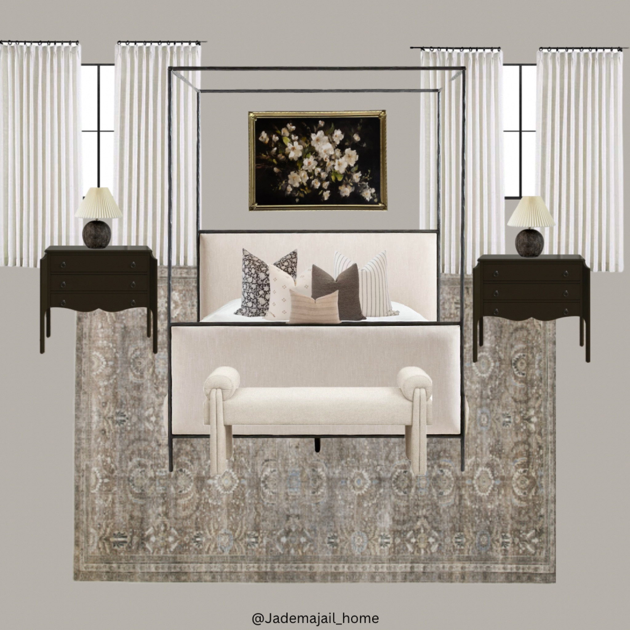 Moody primary room mood board 😍

Primary bedroom design, home mood board, pottery barn home, oak dresser, modern mirror, wall art, plants, accent chair, throw pillow, black night stands, king bed, bedding, light fixture, pendant, lamp, curtains, area rug, mood board, interior design, modern transitional home, vintage style

#LTKfamily #LTKfindsunder100 #LTKhome