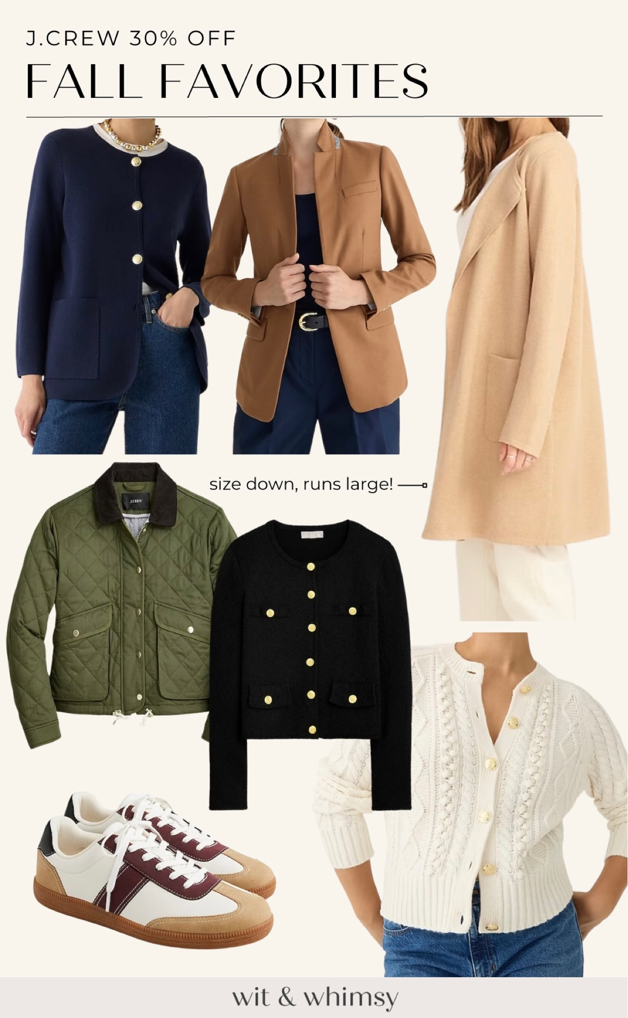 J.Crew sale picks:
Lady jacket
Sweater jacket
Gold button sweater
Field jacket 

#LTKsalealert